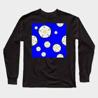 White Rose of Yorkshire Print Pattern Long Sleeve T-Shirt